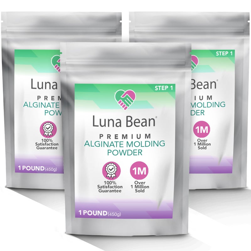 Casting Keepsakes Luna Bean Alginate Molding Powder Refill for Hand Casting Kit - Non-Toxic, Fast Setting - 3 lb (1,350g) - Anniversaries, Birthdays, Family Activities, Couples - Image 1